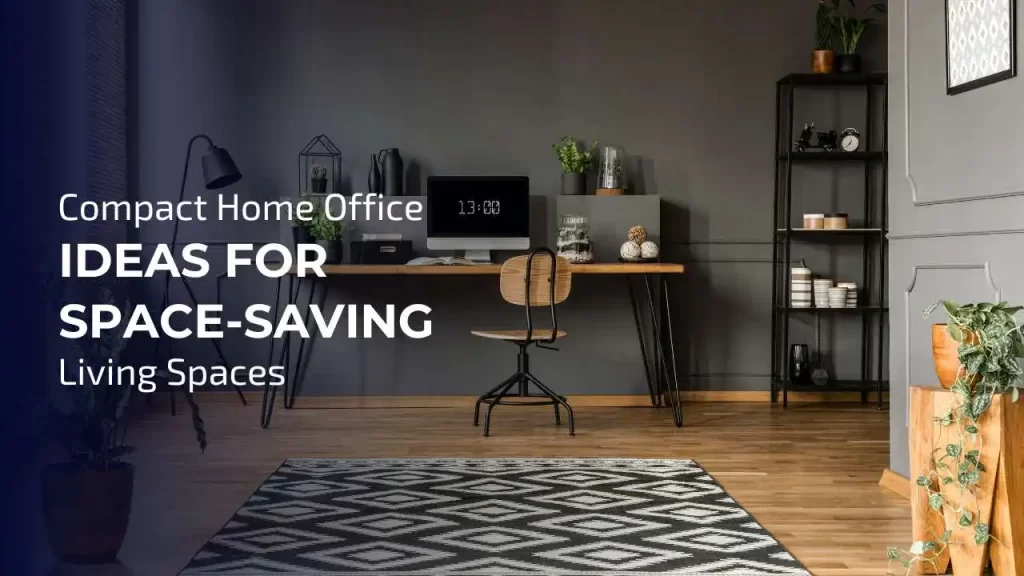 A small but efficient home office setup demonstrating space-saving solutions for limited living spaces.